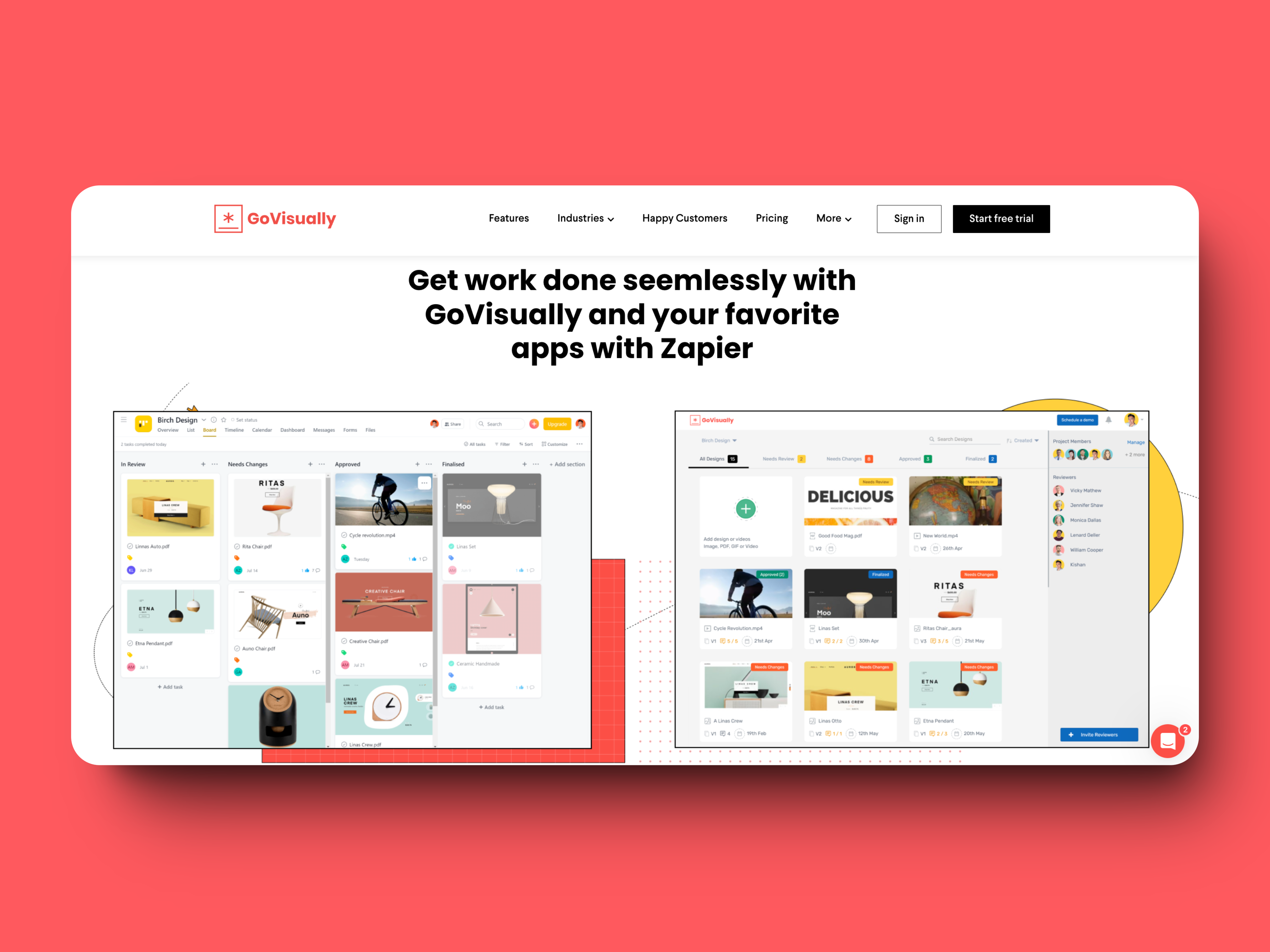 Govisually integrations with apps